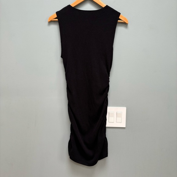 Reformation Maly Dress Ribbed Knit Ruched Sides Mini L - Picture 6 of 7